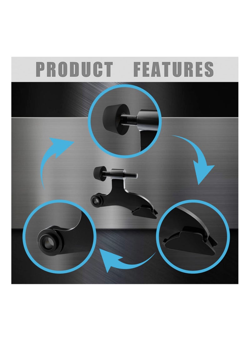 Adjustable Heavy Duty Hinge Pin Door Stopper with Black Rubber Bumper Tips, 4 Pack - Prevent Wall Dents and Door Trim Damage, Easy Installation for Enhanced Protection. - Image 3