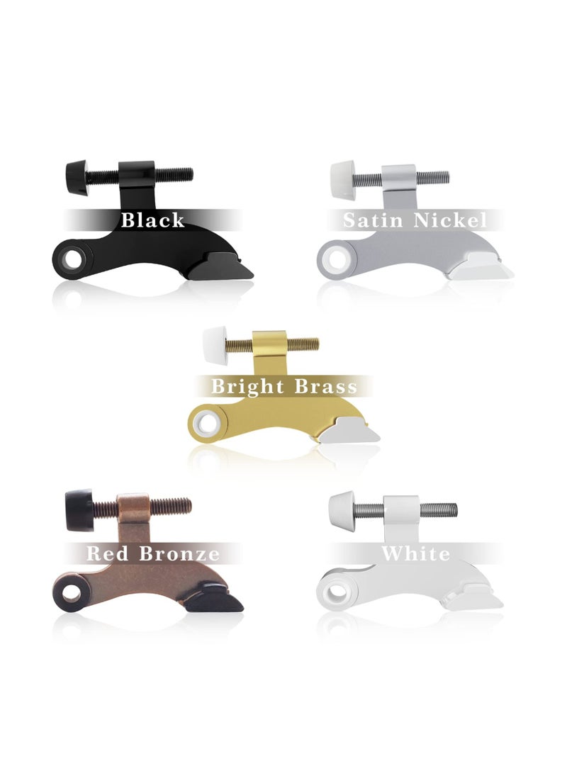 Adjustable Heavy Duty Hinge Pin Door Stopper with Black Rubber Bumper Tips, 4 Pack - Prevent Wall Dents and Door Trim Damage, Easy Installation for Enhanced Protection. - Image 2
