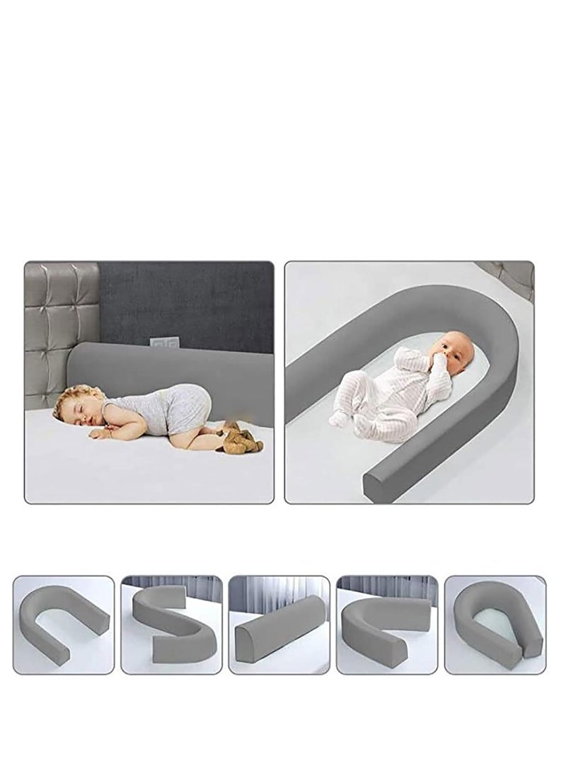 Golden Bed Rails for Toddlers, Baby Bed Rail Guard Infants Safety Bed Guardrail, Universal Baby & Children Rail,Upgrade Reinforced Safety Fence Protector Bed Rail Guard for Cribs(1.5m grey)  - Image 3