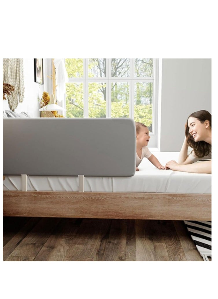 Golden Bed Rails for Toddlers, Baby Bed Rail Guard Infants Safety Bed Guardrail, Universal Baby & Children Rail,Upgrade Reinforced Safety Fence Protector Bed Rail Guard for Cribs(1.5m grey)  - Image 5
