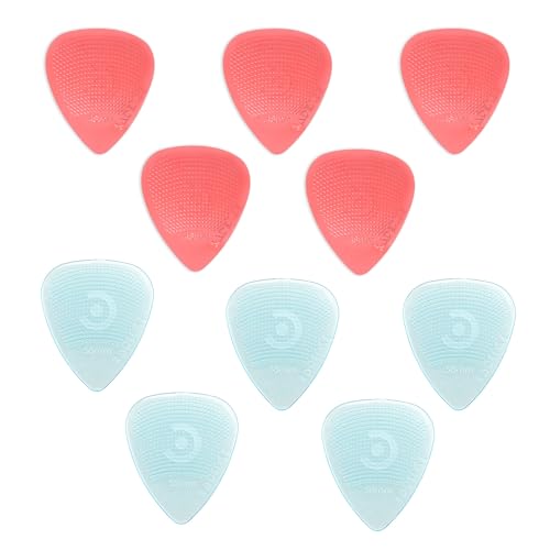 Kadence 10 Guitar Picks with Hostile Grip - Anti slip, Made with New Age Crystal Clear Poly Carbonate 0.58mm- 5pc and 0.48mm - 5pc Guitar Plectrums (Stop Dropping your Guitar Picks while Playing) - Image 1