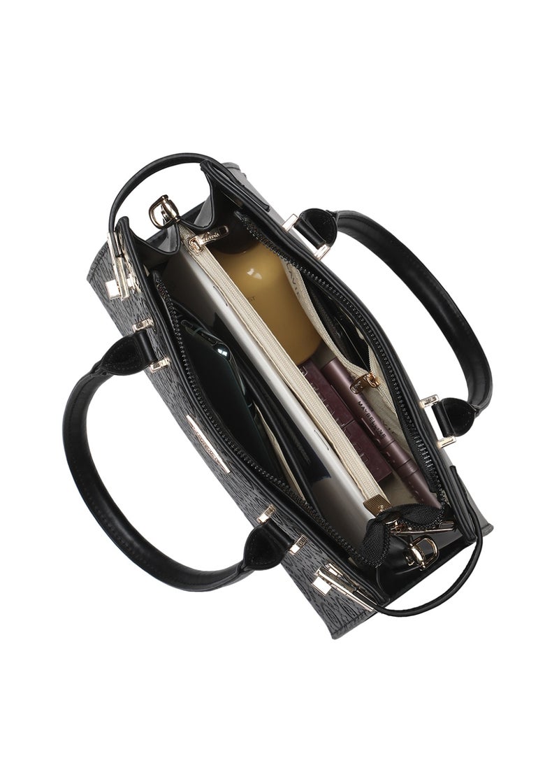 Lavie Signature Women's Michigan Satchel Handbag (Black) - Image 3