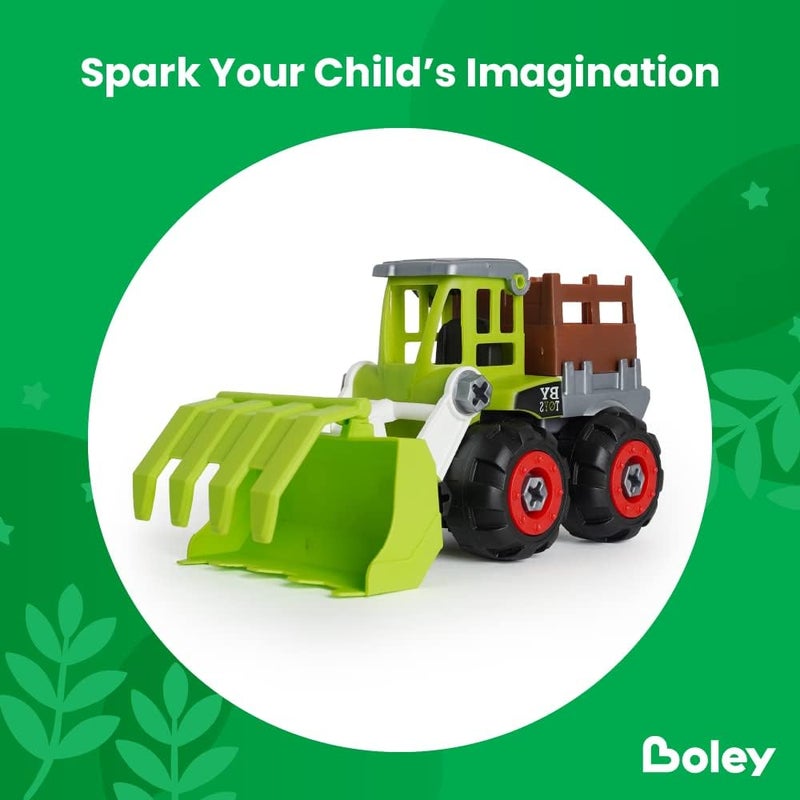 BOLEY Boley 26pc Take Apart Vehicle Toy Set STEM Toy with Drill and Accessories Farm Truck for Kids Ages 3 - Image 3