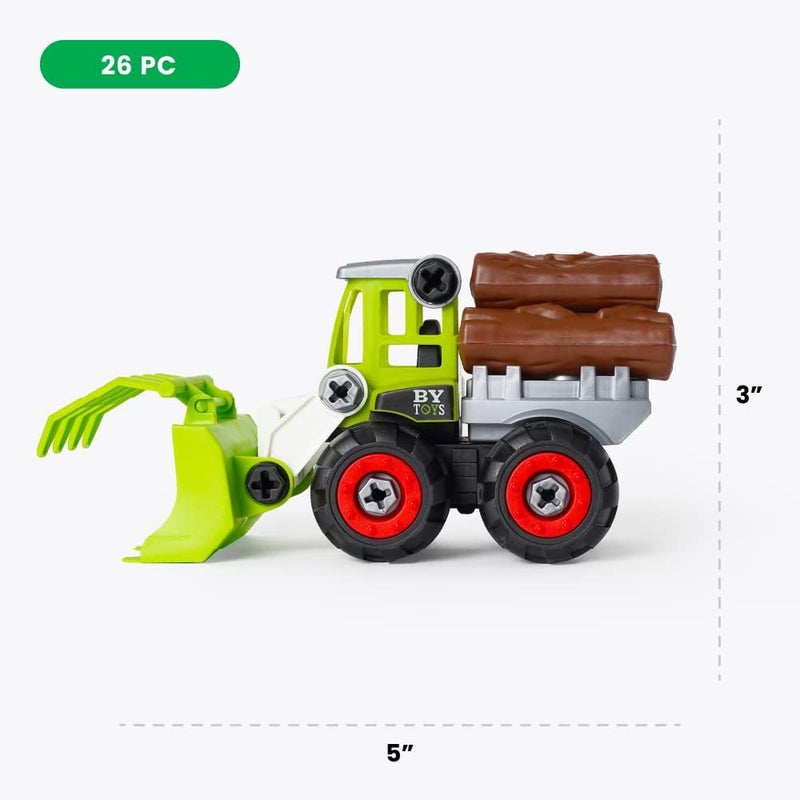 BOLEY Boley 26pc Take Apart Vehicle Toy Set STEM Toy with Drill and Accessories Farm Truck for Kids Ages 3 - Image 5