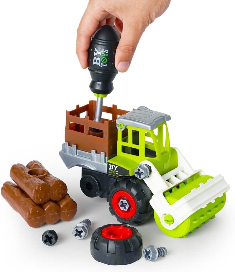 BOLEY Boley 26pc Take Apart Vehicle Toy Set STEM Toy with Drill and Accessories Farm Truck for Kids Ages 3 - Image 1