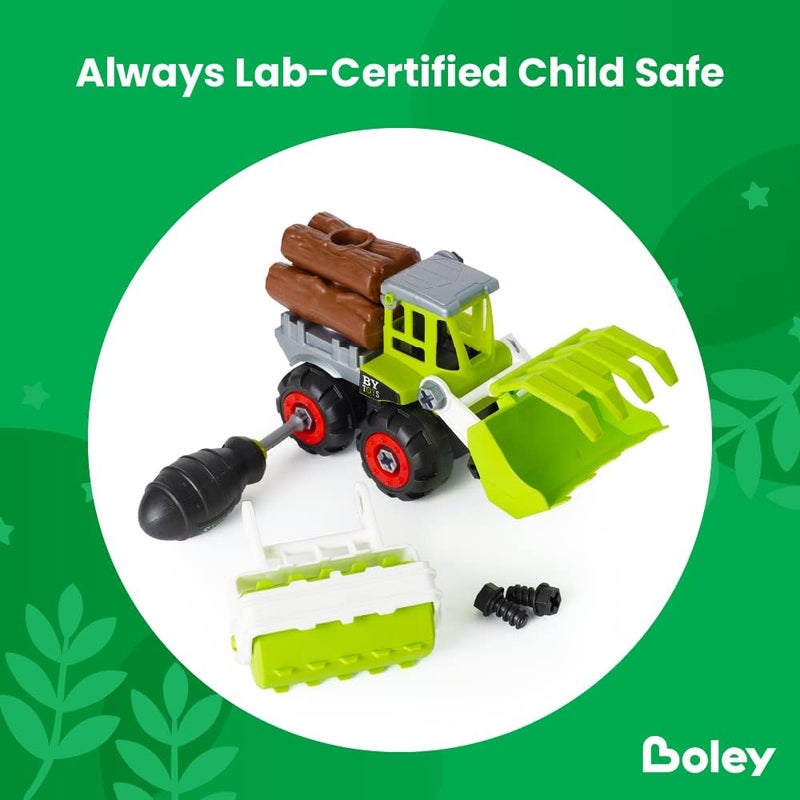 BOLEY Boley 26pc Take Apart Vehicle Toy Set STEM Toy with Drill and Accessories Farm Truck for Kids Ages 3 - Image 4