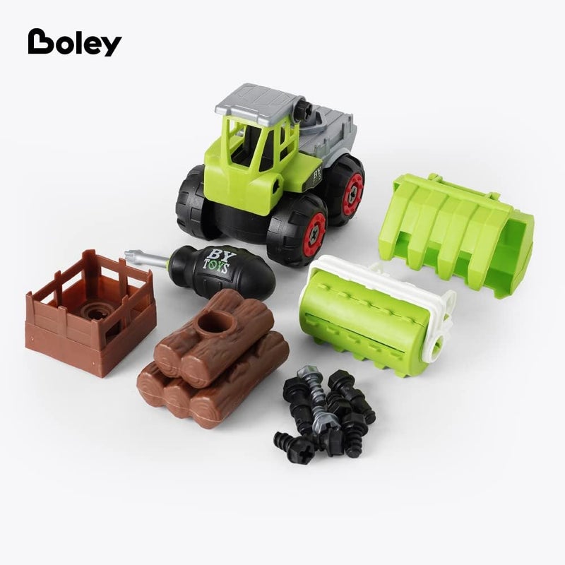 BOLEY Boley 26pc Take Apart Vehicle Toy Set STEM Toy with Drill and Accessories Farm Truck for Kids Ages 3 - Image 2