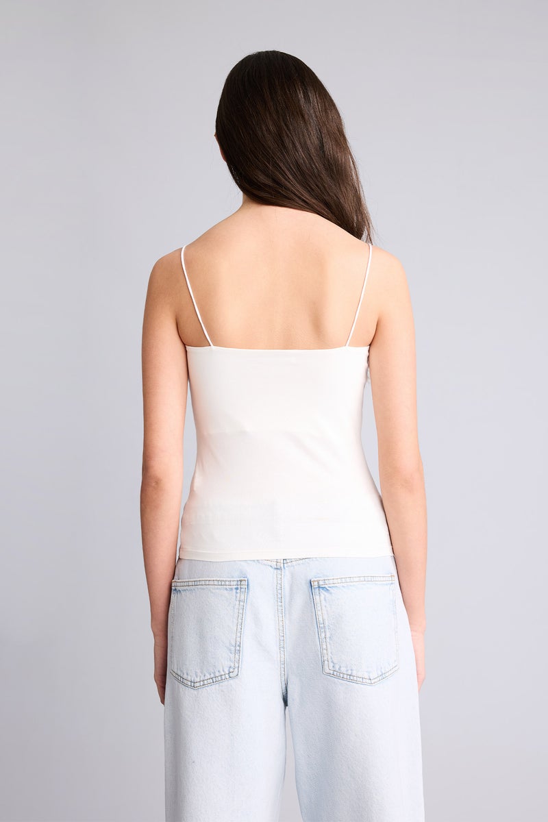 DeFacto White Woman Slim Fit Strappy Tank Top Casual - Image 5