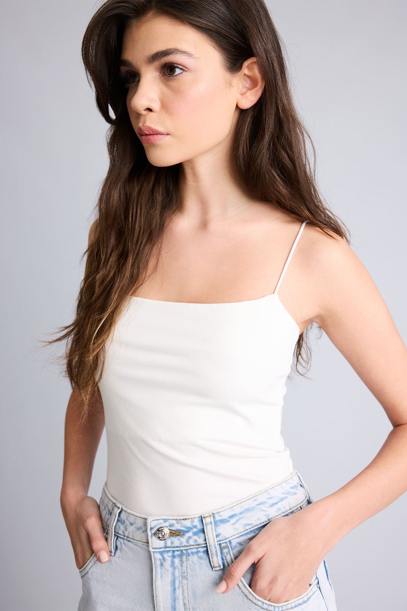 DeFacto White Woman Slim Fit Strappy Tank Top Casual - Image 1