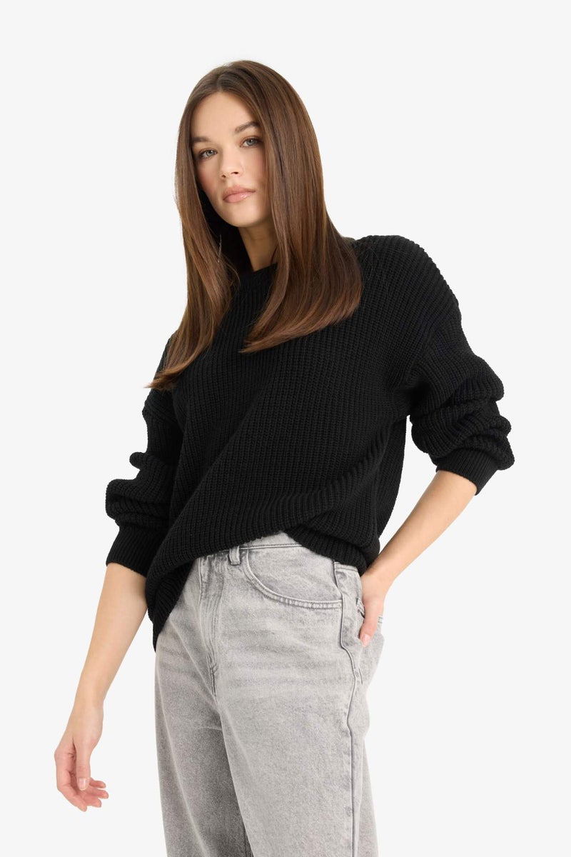 DeFacto Regular Fit Crew Neck Basic Knit Pullover - Image 4