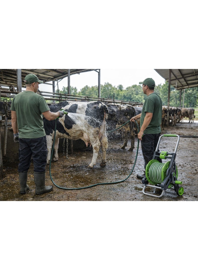 ديفو بكرة خرطوم مياه للحديقة احترافية مع خرطوم 1/2 بطول 20 متر + مسدس رش 7 أنماط – تصميم قوي قابل للحمل والتركيب الجداري – ماركة DIVO – الموديل DVO714-4 - Image 4