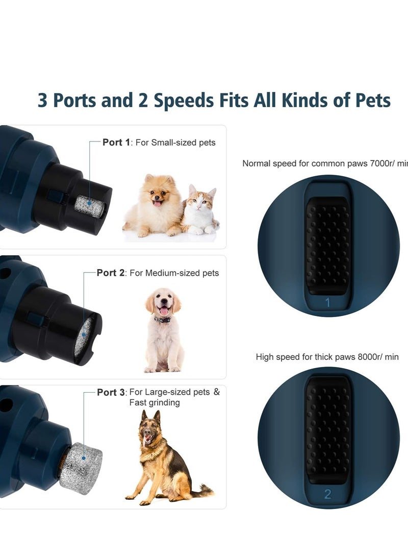 KASTWAVE Electric Dog Nail Grinder 2 Speed Electric Rechargeable Dog Nail Trimmer Painless Paws Grooming Smoothing Claw Grinder for Small Medium Large Dogs Cats - Image 2