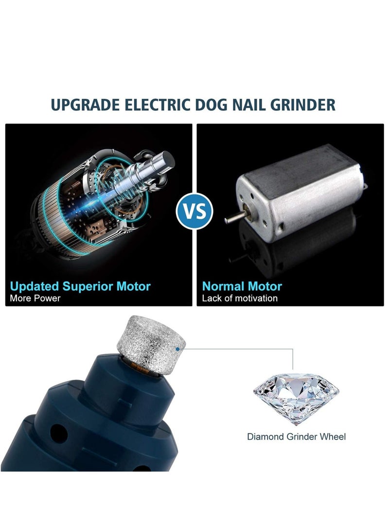 KASTWAVE Electric Dog Nail Grinder 2 Speed Electric Rechargeable Dog Nail Trimmer Painless Paws Grooming Smoothing Claw Grinder for Small Medium Large Dogs Cats - Image 5