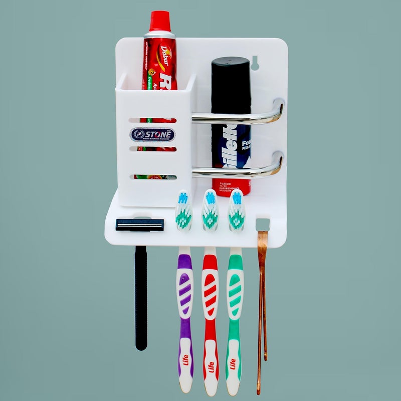 STONE STONE Acrylic Multipurpose Tooth Brush Holder/Stand/Tumbler for Bathroom Accessories for Home (White) - Image 5