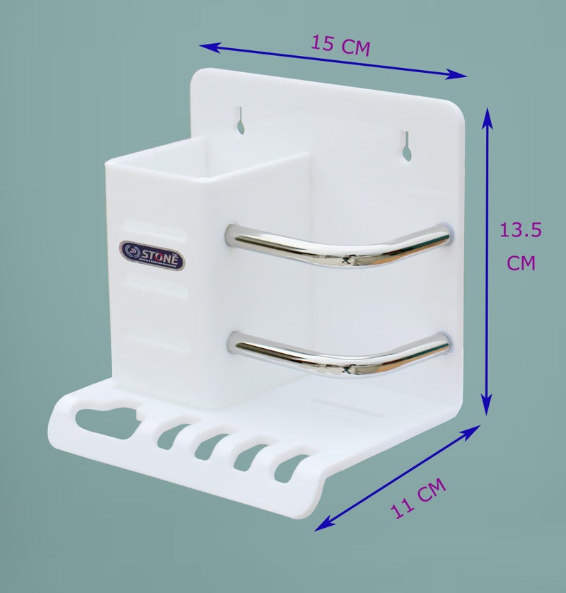 STONE STONE Acrylic Multipurpose Tooth Brush Holder/Stand/Tumbler for Bathroom Accessories for Home (White) - Image 2