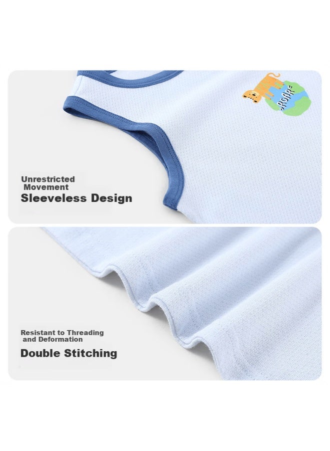 Tinsino Boys' Vest 2-pack Children's Sleeveless Shirt Summer Breathable Comfortable Baby Cotton Top Playful Earth Design - Image 5