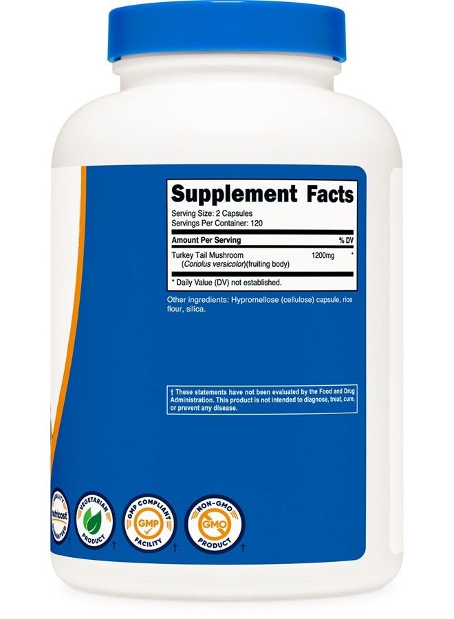 Nutricost فطر ذيل الديك الرومي 1200 ملغ، 240 كبسولة - Image 4