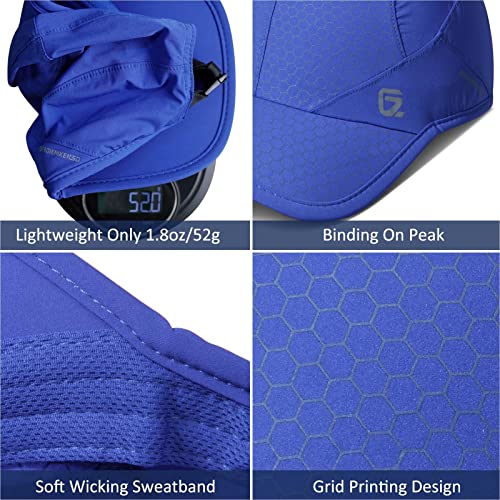 GADIEMKENSD Sport Cap,Soft Brim Lightweight Running Hat Breathable Baseball Cap Quick Dry Sport Caps Cooling Portable Sun Hats for Men and Woman Performance Cloth Workouts and Outdoor Activities Blue - Image 5