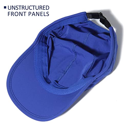 GADIEMKENSD Sport Cap,Soft Brim Lightweight Running Hat Breathable Baseball Cap Quick Dry Sport Caps Cooling Portable Sun Hats for Men and Woman Performance Cloth Workouts and Outdoor Activities Blue - Image 4