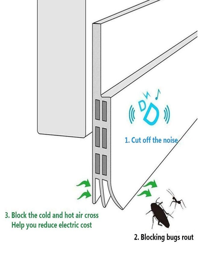 Breewell Door sealing strip for home, Air Gap Silicone Shield Waterproof Weather-Strip Self-Adhesive Window/Door Tape for Seal, Cockroach Insect Bugs Stopper |1 meter Transparent - Image 4