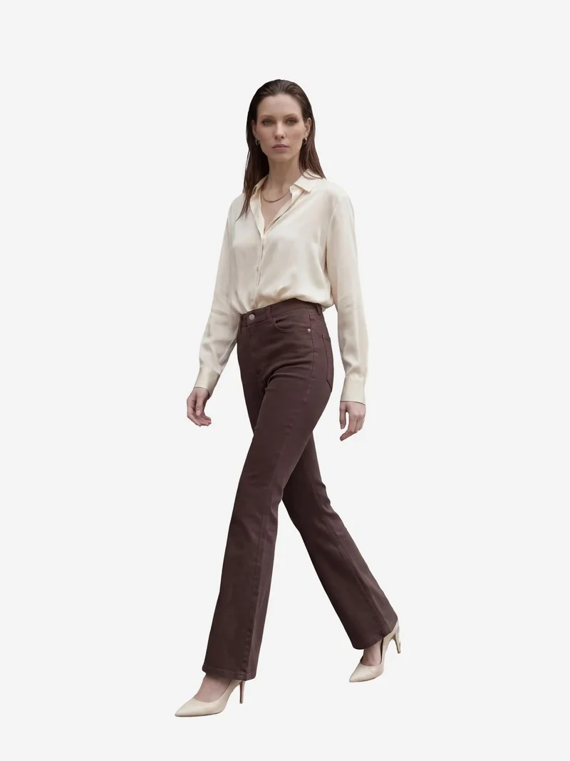 ماي فاشن MY FASHION High Waist Flare Leg Denim Pants