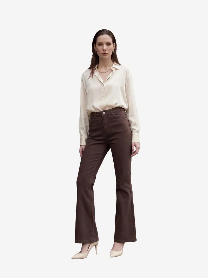 ماي فاشن MY FASHION High Waist Flare Leg Denim Pants