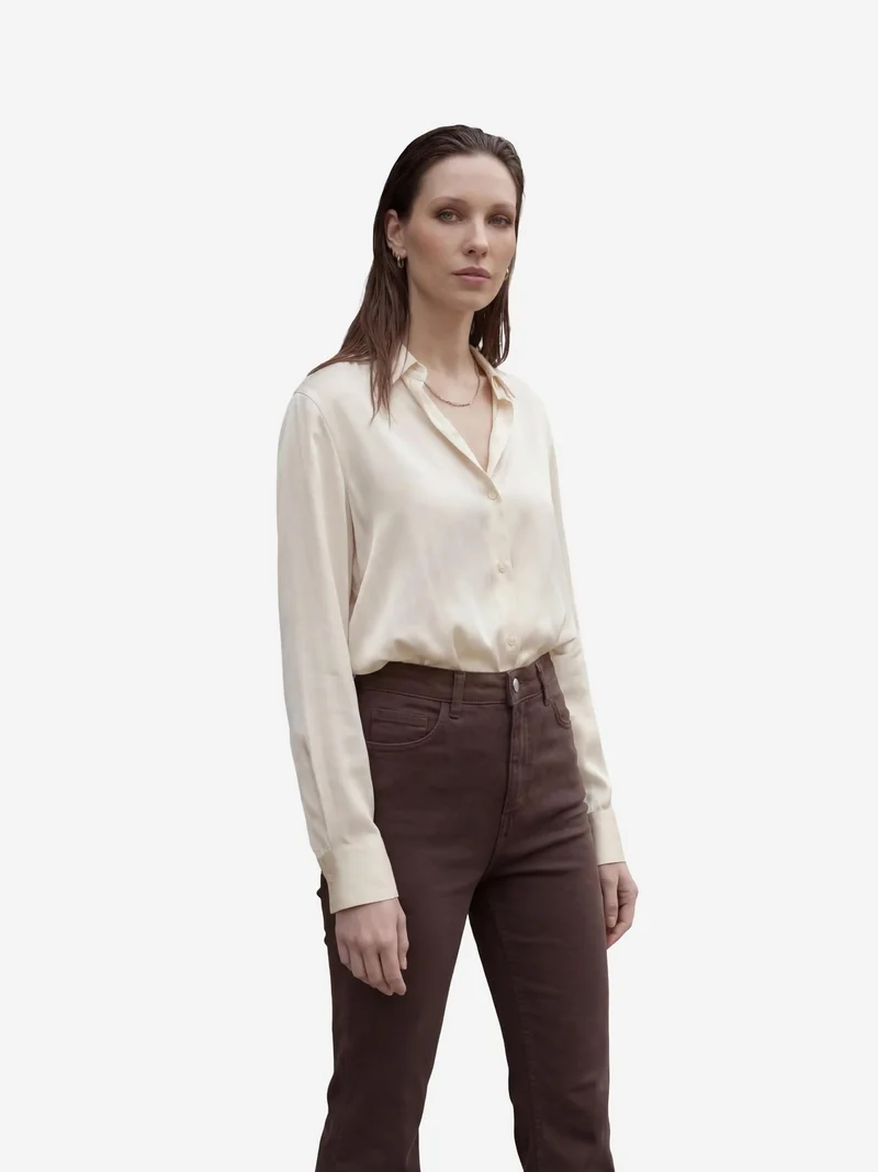 My Fashion Coffee Brown MY FASHION High Waist Flare Leg Denim Pants for Women | Best Price UAE