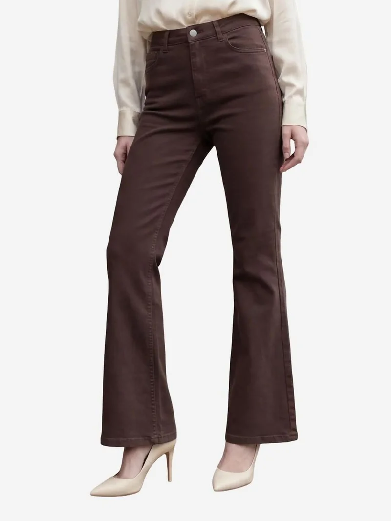 MY FASHION MY FASHION High Waist Flare Leg Denim Pants