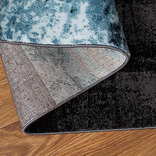 Rugshop Contemporary Abstract Circle Design Soft Runner Rug 2' x 7'2" Gray - Image 4