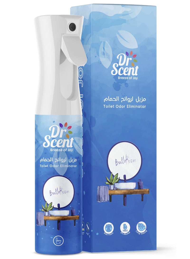 دكتور سينت بخاخ مزيل رائحة المرحاض من Dr Scent Breeze of Joy - تخلص من أقوى روائح المرحاض، برائحة الليمون والليمون الأخضر والزنبق والزنجبيل والمسك، 300 مل  - Image 1