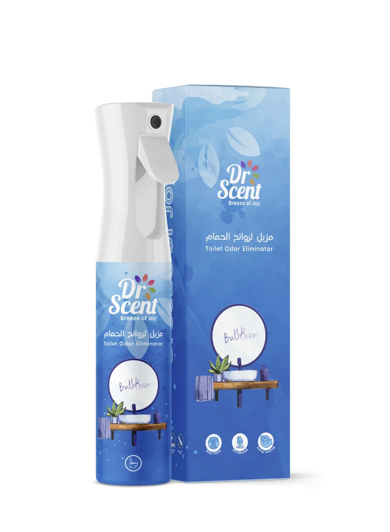 دكتور سينت بخاخ مزيل رائحة المرحاض من Dr Scent Breeze of Joy - تخلص من أقوى روائح المرحاض، برائحة الليمون والليمون الأخضر والزنبق والزنجبيل والمسك، 300 مل