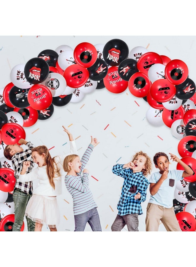 Aoriher 54 Pcs Rock and Roll Party Decor 12 Inch Born to Rock Latex Balloons Music Theme Band Favors for Holiday 70s 80s 90s Band Bar Music Themed Birthday Party Supplies - Image 4