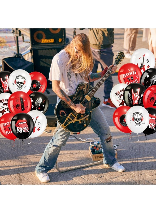 Aoriher 54 Pcs Rock and Roll Party Decor 12 Inch Born to Rock Latex Balloons Music Theme Band Favors for Holiday 70s 80s 90s Band Bar Music Themed Birthday Party Supplies - Image 5
