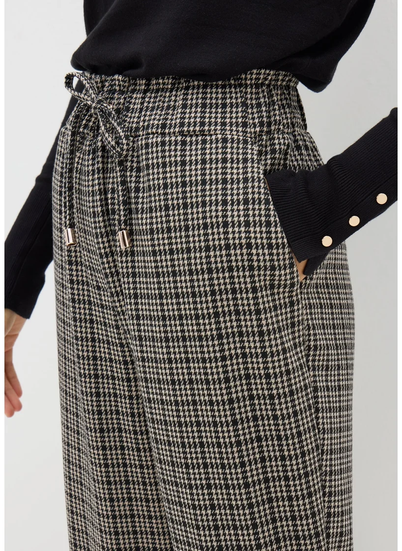 Matalan Et Vous Black Check Ponte Trousers