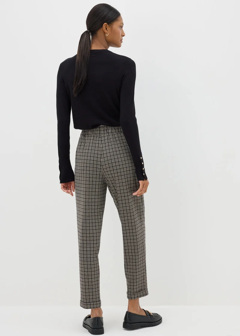Matalan Et Vous Black Check Ponte Trousers