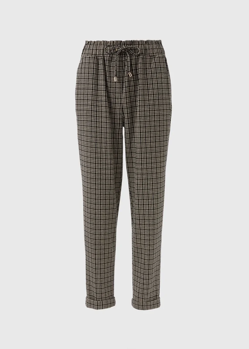 Matalan Et Vous Black Check Ponte Trousers