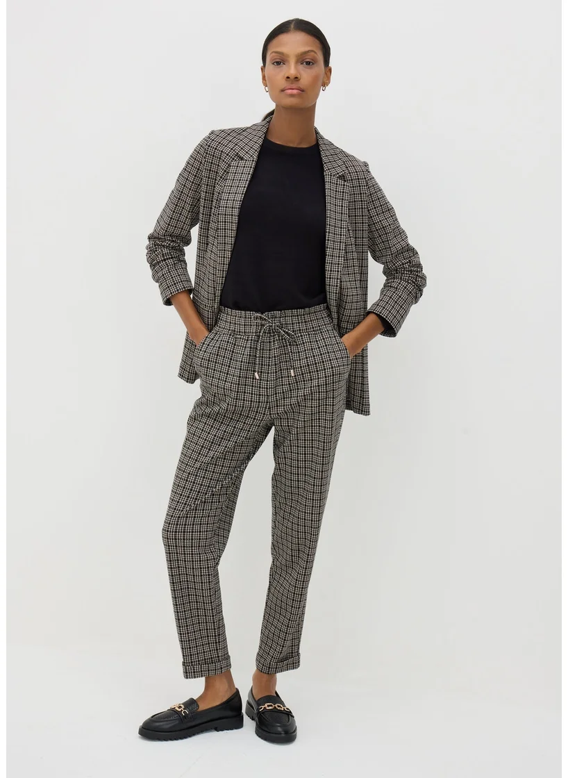 Matalan Et Vous Black Check Ponte Trousers