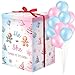 Hungdao Gender Reveal Balloon Box with Ribbon and 10 Pink and Blue Balloons Gender Reveal Games He or She Open to See for Party Decoration 12x12x16 Gingerbread and Trees - Image 2