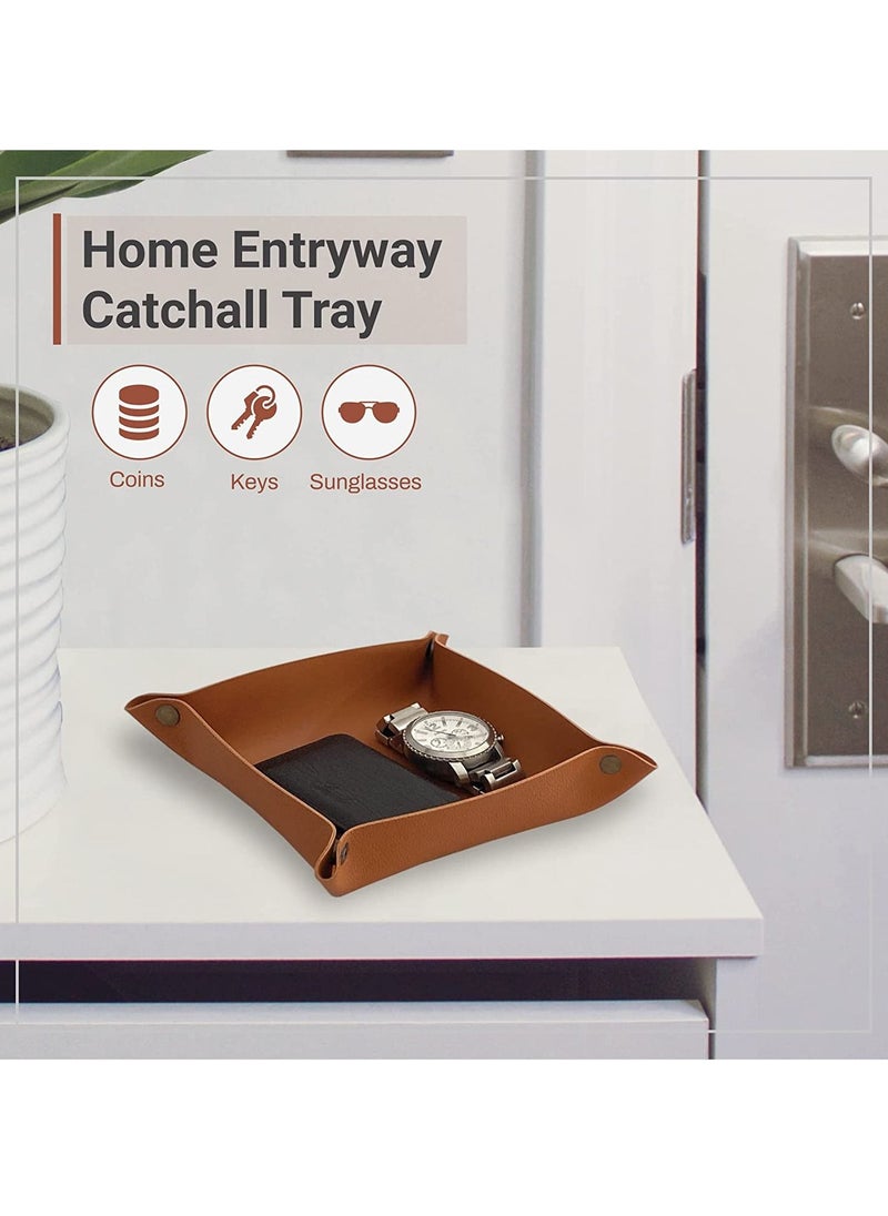 لي آرت Valet Tray - صينية صغيرة ومدمجة لتخزين الأغراض | منظم للمكتب، بجانب السرير، مدخل المنزل | صينية لتخزين المفاتيح والعملات المعدنية والقرطاسية والمجوهرات (أسود)  - Image 2