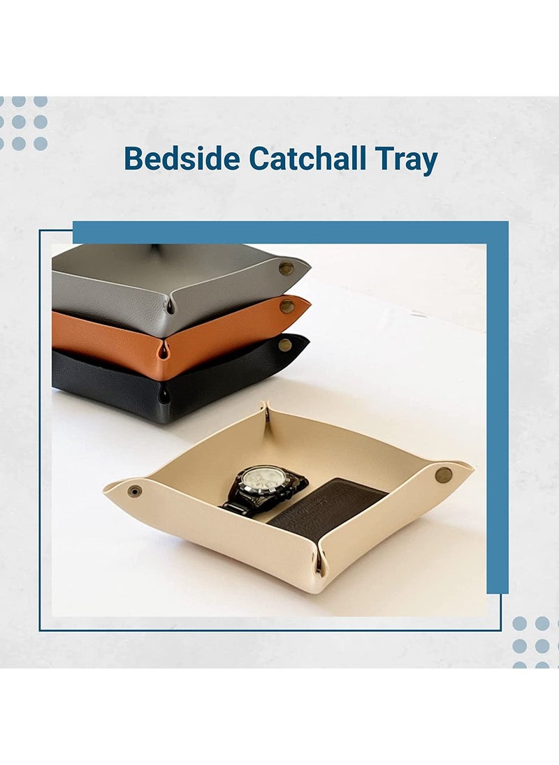 لي آرت Valet Tray - صينية صغيرة ومدمجة لتخزين الأغراض | منظم للمكتب، بجانب السرير، مدخل المنزل | صينية لتخزين المفاتيح والعملات المعدنية والقرطاسية والمجوهرات (أسود)  - Image 5