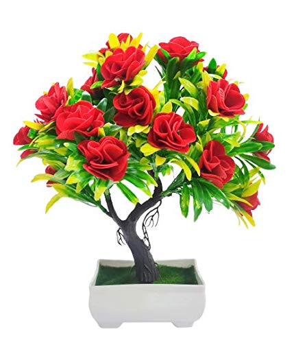 Dekorly Artificial Ecuadorian Rose Plant with Plastic Pot (Green) - Image 4