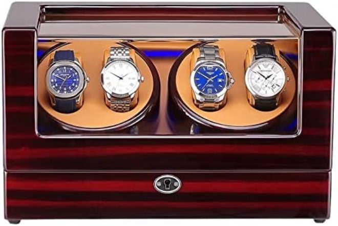 Watch Winder Watch Winding Device High-Gloss Paint Shaker Household Automatic LED Light Watch Box Business Collection Maintenance (Color : 2 Size : 0) (13) - Image 1
