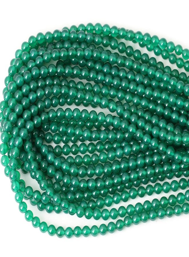 CHEAVIAN 60PCS 6mm Green Agate Gemstone Round Loose Beads for Jewelry Making 1 Strand 15" - Image 3