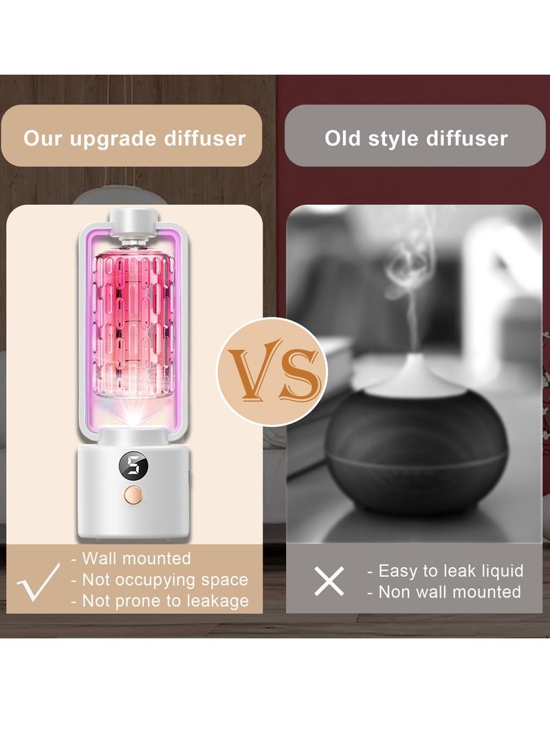 KASTWAVE مرشحات عطرية جاردينيا، موزع زيت أساسي، معطر هواء مثبت على الحائط لاسلكيًا، مصباح ليلي ذو 7 ألوان، جهاز ترطيب عطرية بـ 4 أوضاع رذاذ، مناسب للمنزل غرفة كبيرة حمام - Image 4