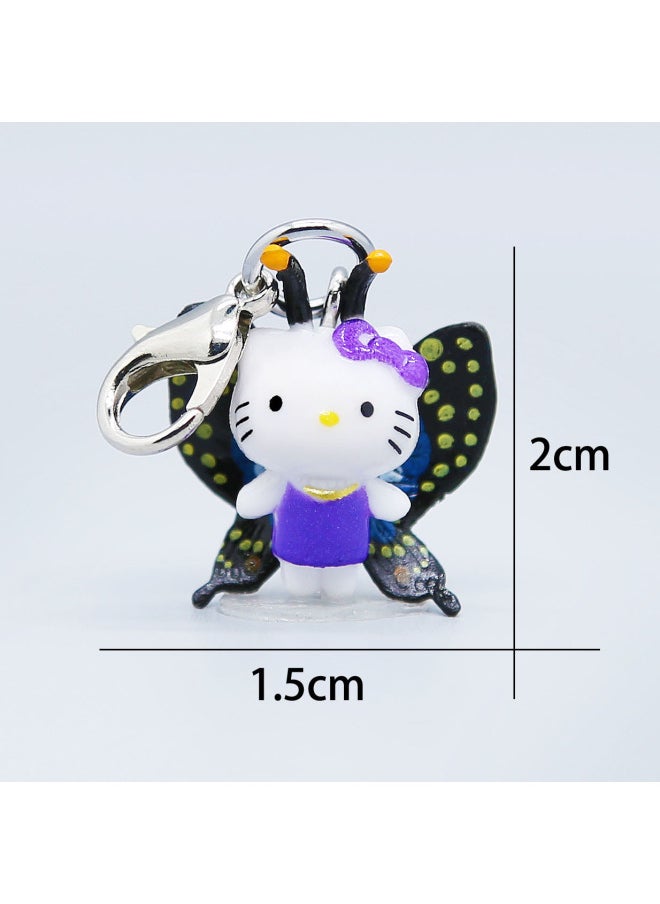 Generic - Hot Sale Mini Small KT Cat Shrimp Clasp Cute Hello Kitty Diy Pendant Bracelet Necklace Bag Decoration-Color:Colorful Satchel Shrimp Buckle - Image 1
