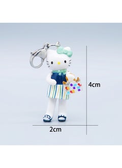 Hot Sale Mini Small KT Cat Shrimp Clasp Cute Hello Kitty Diy Pendant Bracelet Necklace Bag Decoration-Color:Colorful Satchel Shrimp Buckle