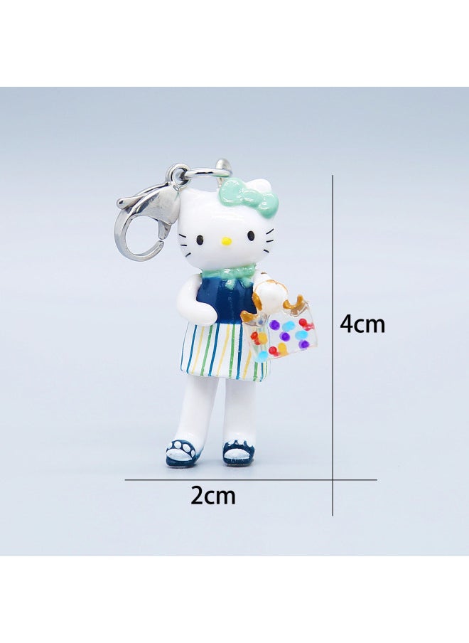 Generic - Hot Sale Mini Small KT Cat Shrimp Clasp Cute Hello Kitty Diy Pendant Bracelet Necklace Bag Decoration-Color:Colorful Satchel Shrimp Buckle - Image 1