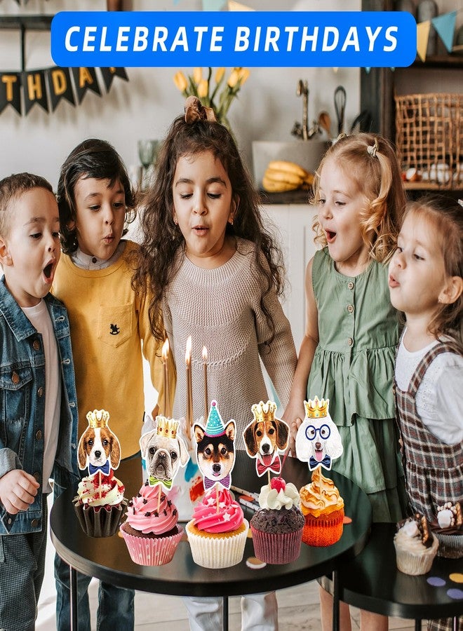 Pretwad 16 Pcs Pet Dog Cupcake Toppers Puppy Cupcake Topper Decor Dogs Themed Birthday Party Decorations Happy Birthday Dog Cupcake Toppers Decorations - Image 4