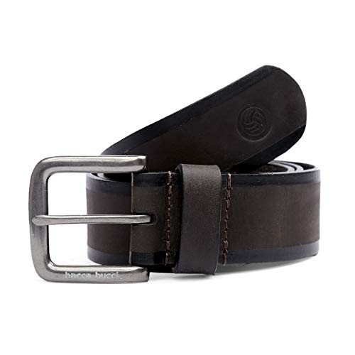 Bacca Bucci® Men's Casual Genuine Leather Jeans Belt 40 MM Wide 4 MM Thick Alloy Prong Buckle for Casual wear-Dark Grey - Image 3