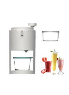 MIXDE Portable Manual Ice Crusher Shaver Slush Machine with Thickened Stainless Steel Blades and Ice Cube Tray Mould and Glass Container for Making Drinks  - Image 1